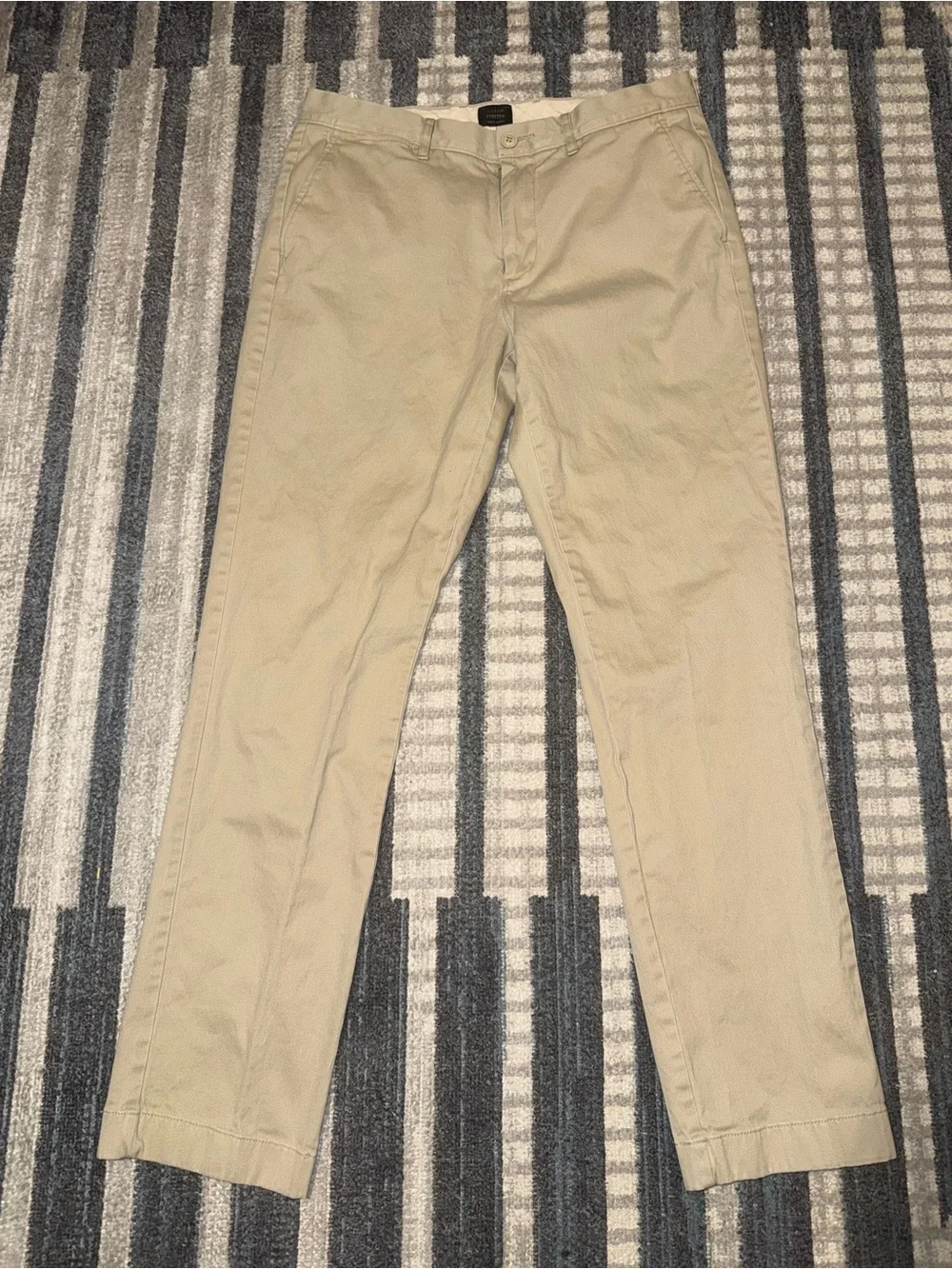 J.Crew Stretch Men's Classic Tan Khaki Chino Pants Size 32x32 Cotton Casual